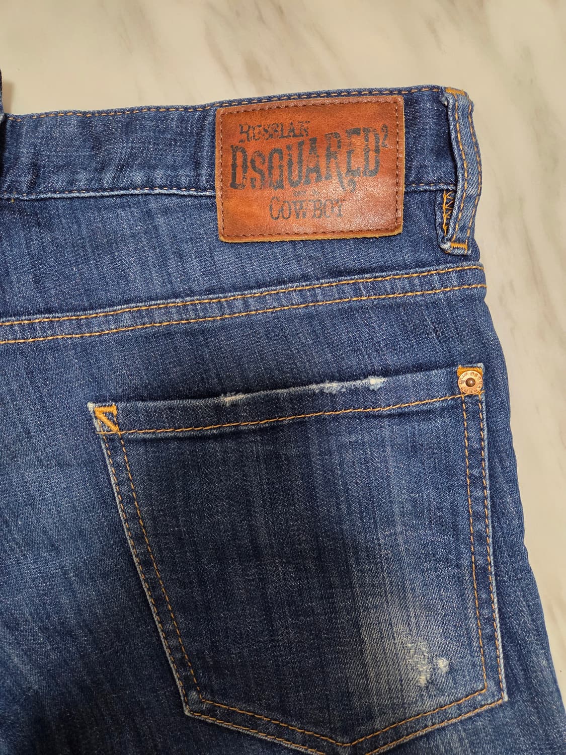 디스퀘어드 카우보이 가죽패치 데님팬츠 상품이미지5