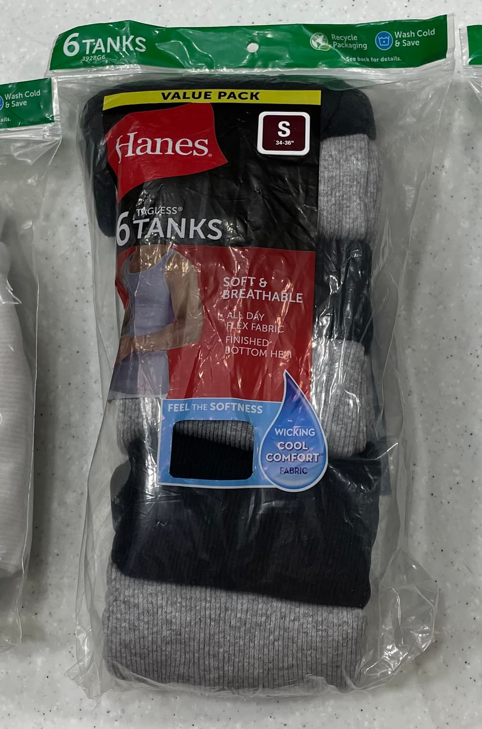 헤인즈 탱크탑 나시 슬리브리스 블랙/그레이 S 상품이미지1