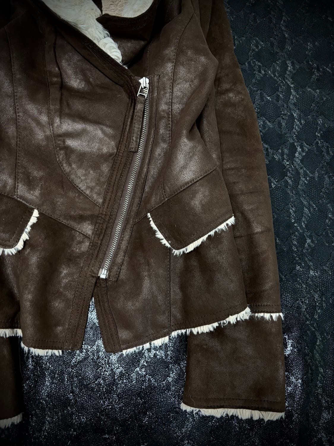 “Vintage” 00’s Side Zipper Brown Draped  상품이미지8