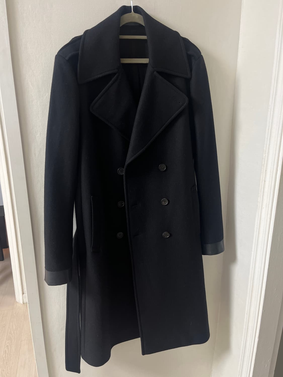 올세인츠 울 롱코트 더블 블랙 100 상품이미지1