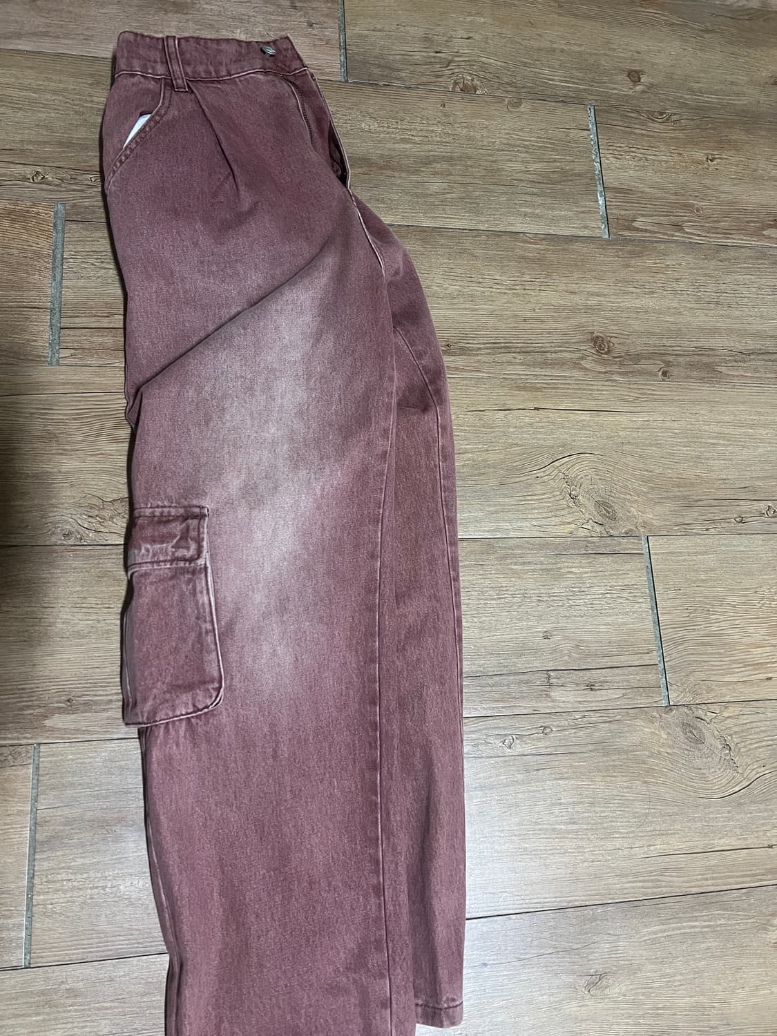 엑스톤즈 XP138 파스텔 데님 카고 팬츠 (PINK) 상품이미지1