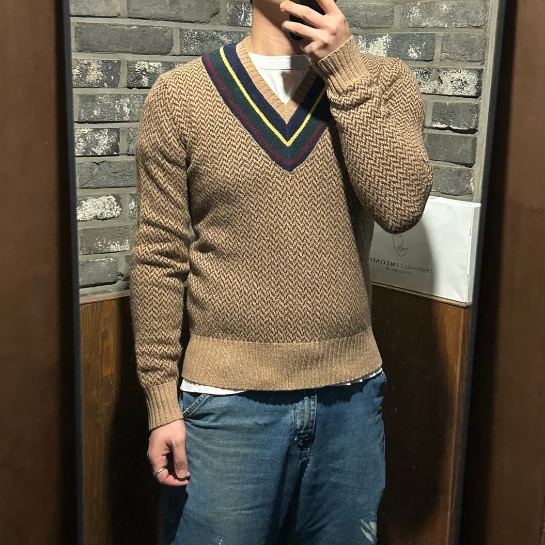 S) 폴로 랄프로렌 울 캐시미어 해링본 크리켓 니트 상품이미지7