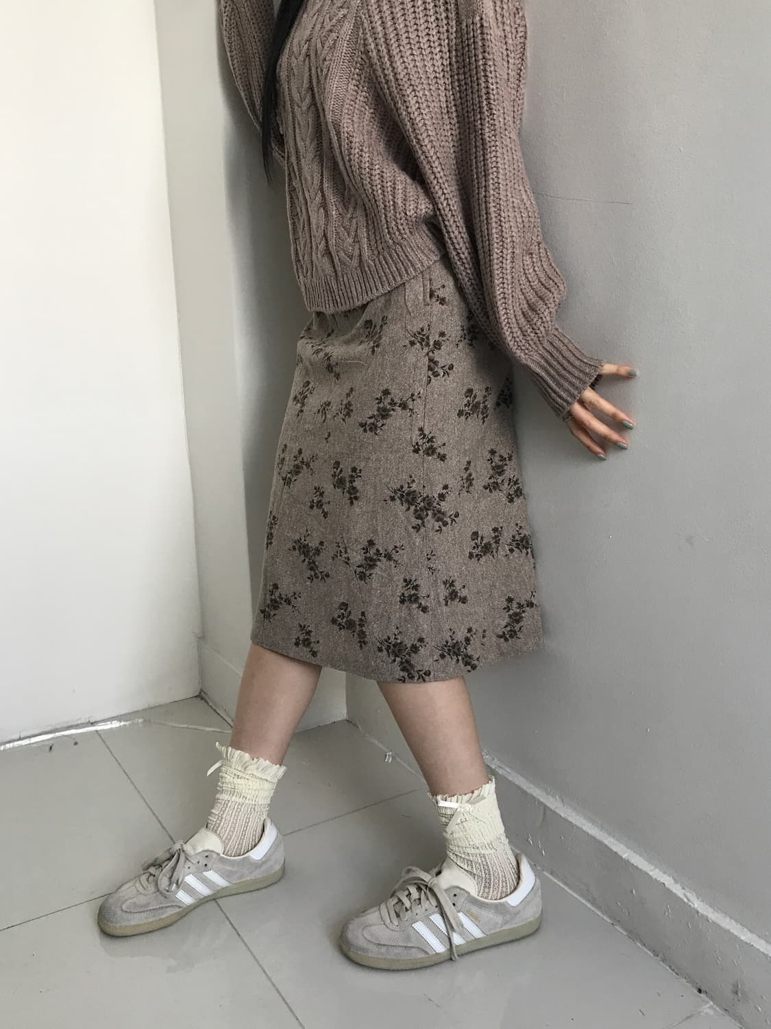 Floret long skirt(beige) 상품이미지5