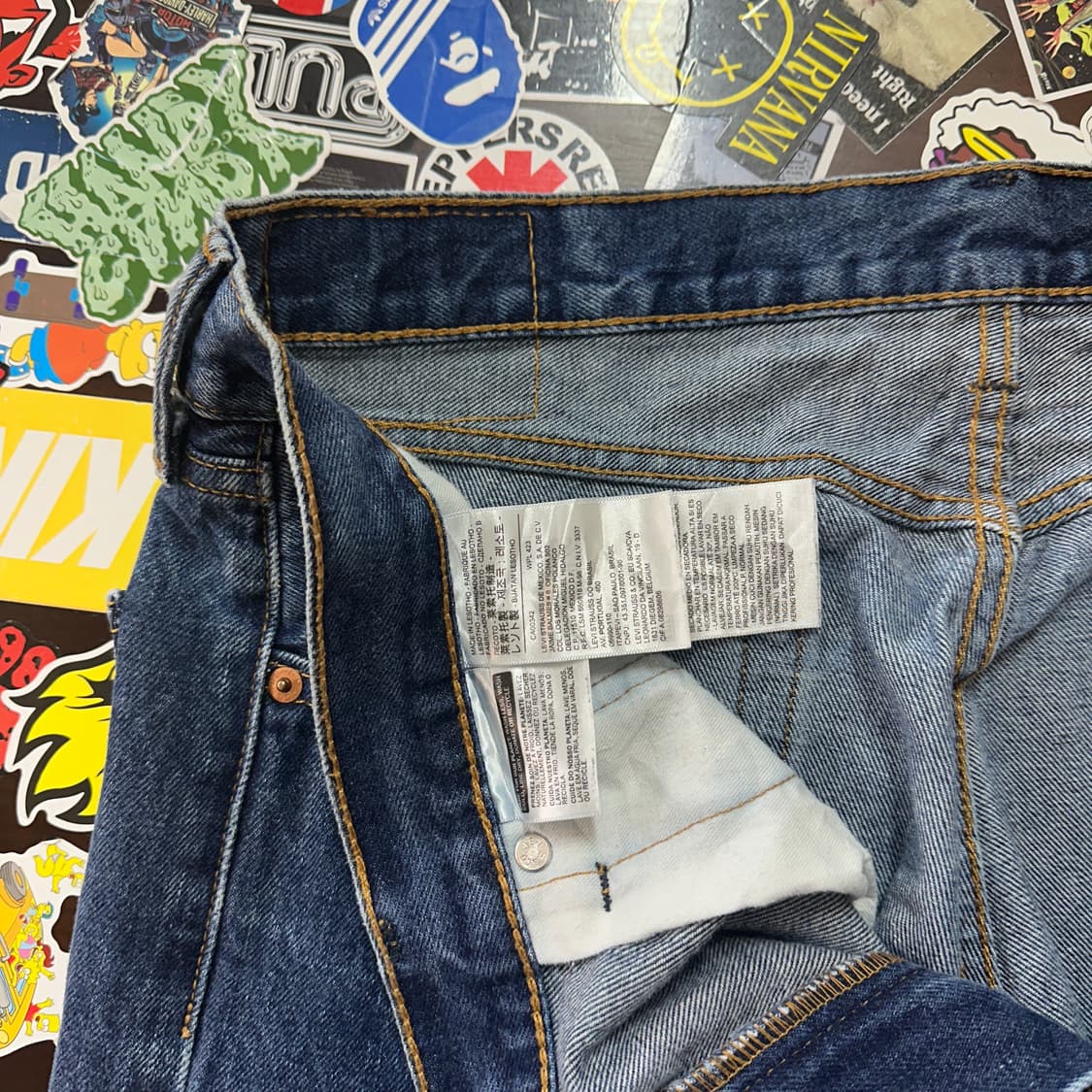 리바이스 505 블루 진 데님 팬츠 36 상품이미지5
