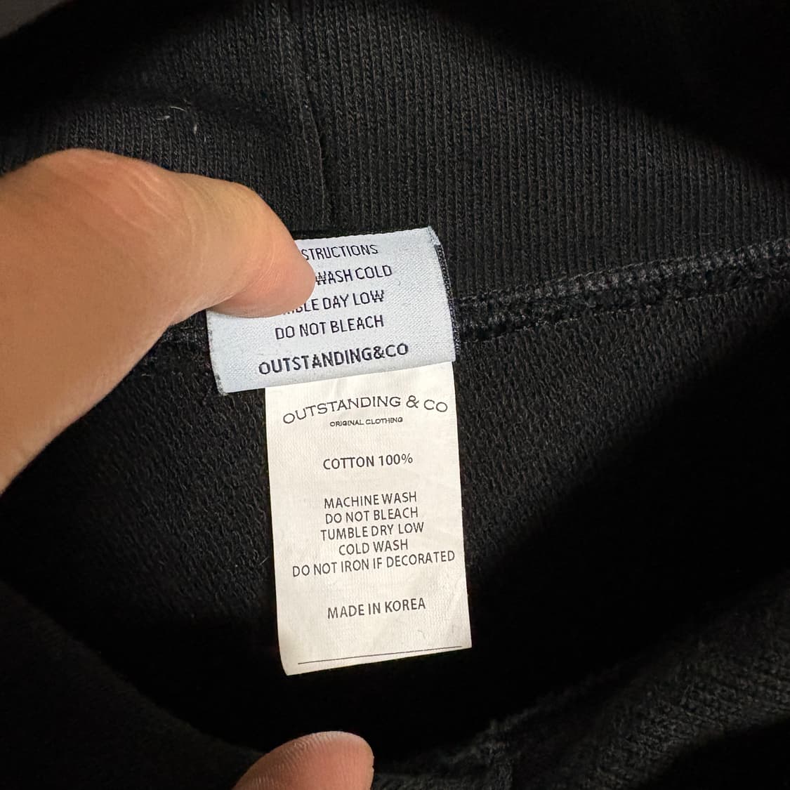 아웃스탠딩 리버스 헤비 후드 / 블랙, L 상품이미지8