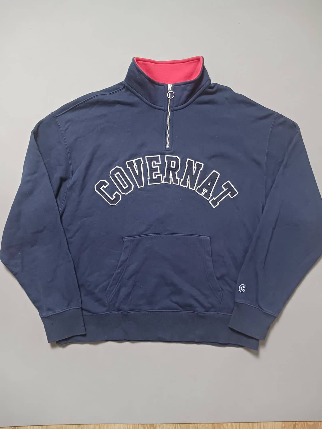 [L] 커버낫 하프집업 아치로고 맨투맨 네이비 상품이미지1