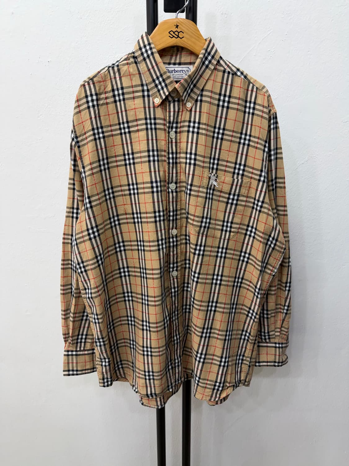 정품) 버버리 클래식 남성 노바체크 셔츠 L 상품이미지1