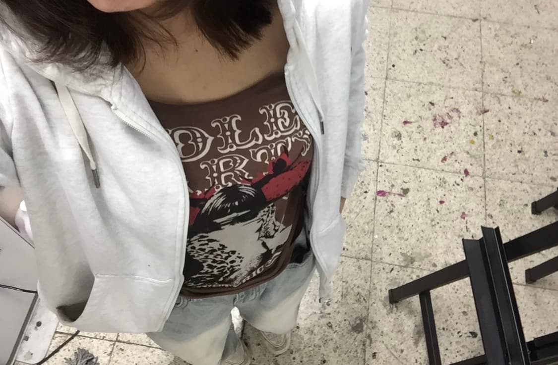 히스테릭 글래머 브라운 딱붙 롱슬리브 상품이미지2