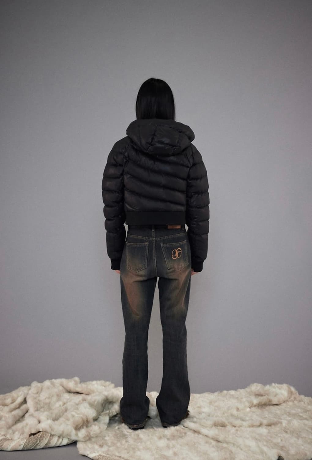 애즈온 숏 푸퍼 패딩 블랙 상품이미지4