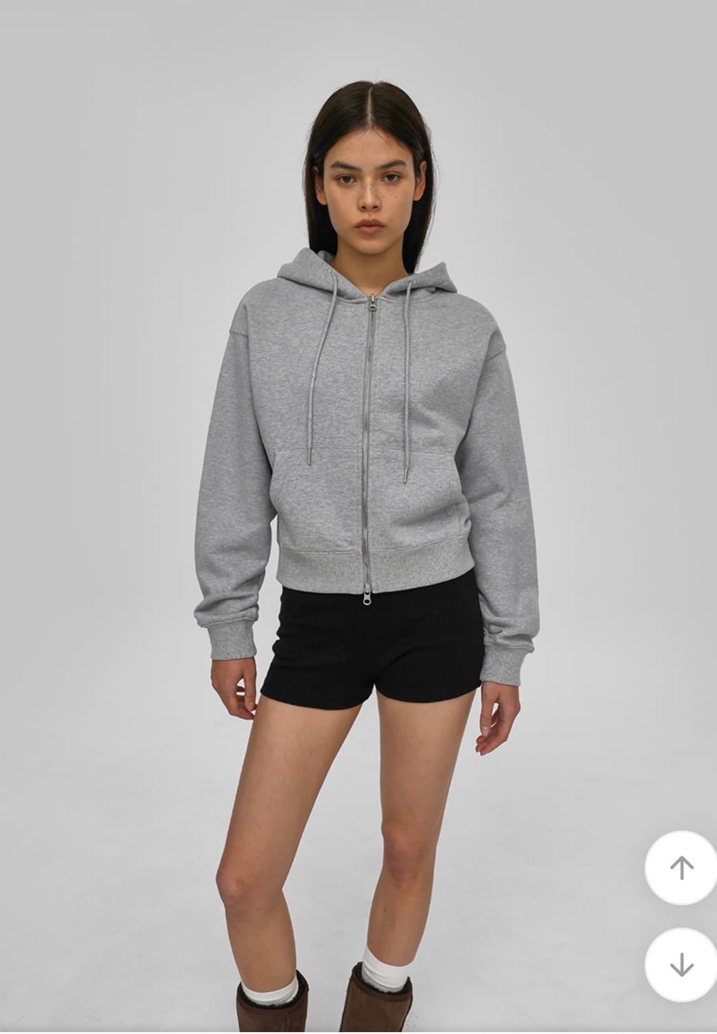 블랙업 헤비코튼 후드집업 그레이 상품이미지2