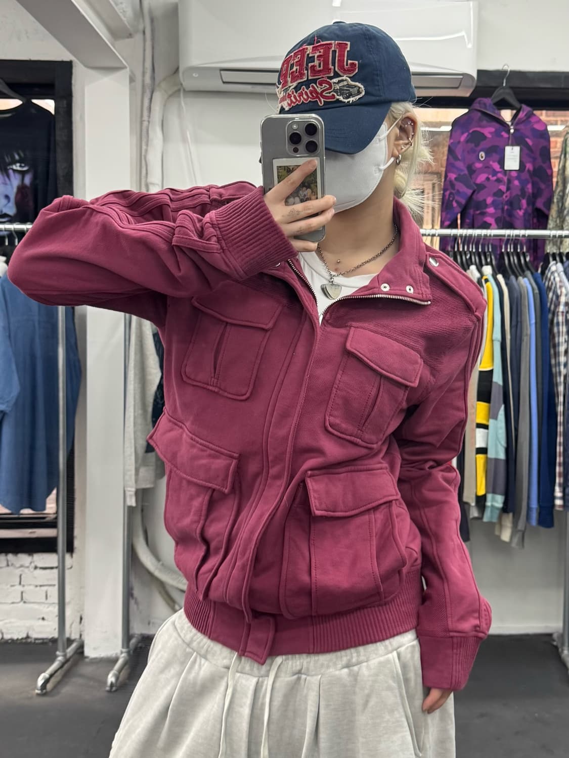 아디다스 멀티포켓 버건디 필드자켓 상품이미지1