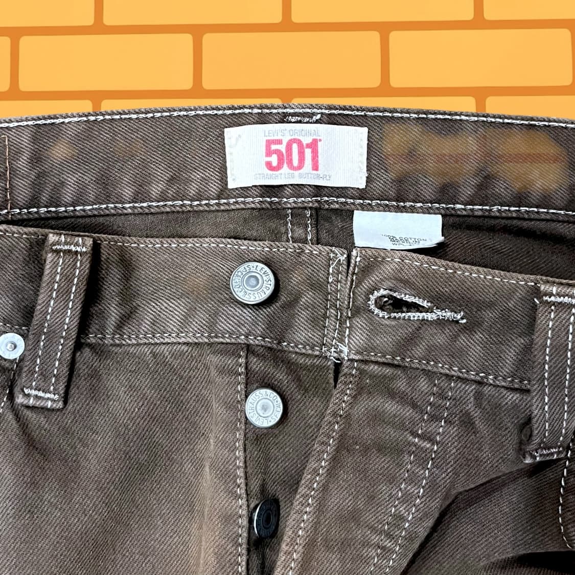 리바이스 501 브라운 데님 팬츠 (34) 상품이미지7
