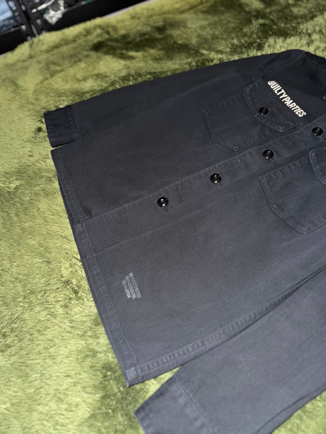 [S] WACKO MARIA 와코마리아 해링본 포켓 셔츠 블랙 상품이미지4