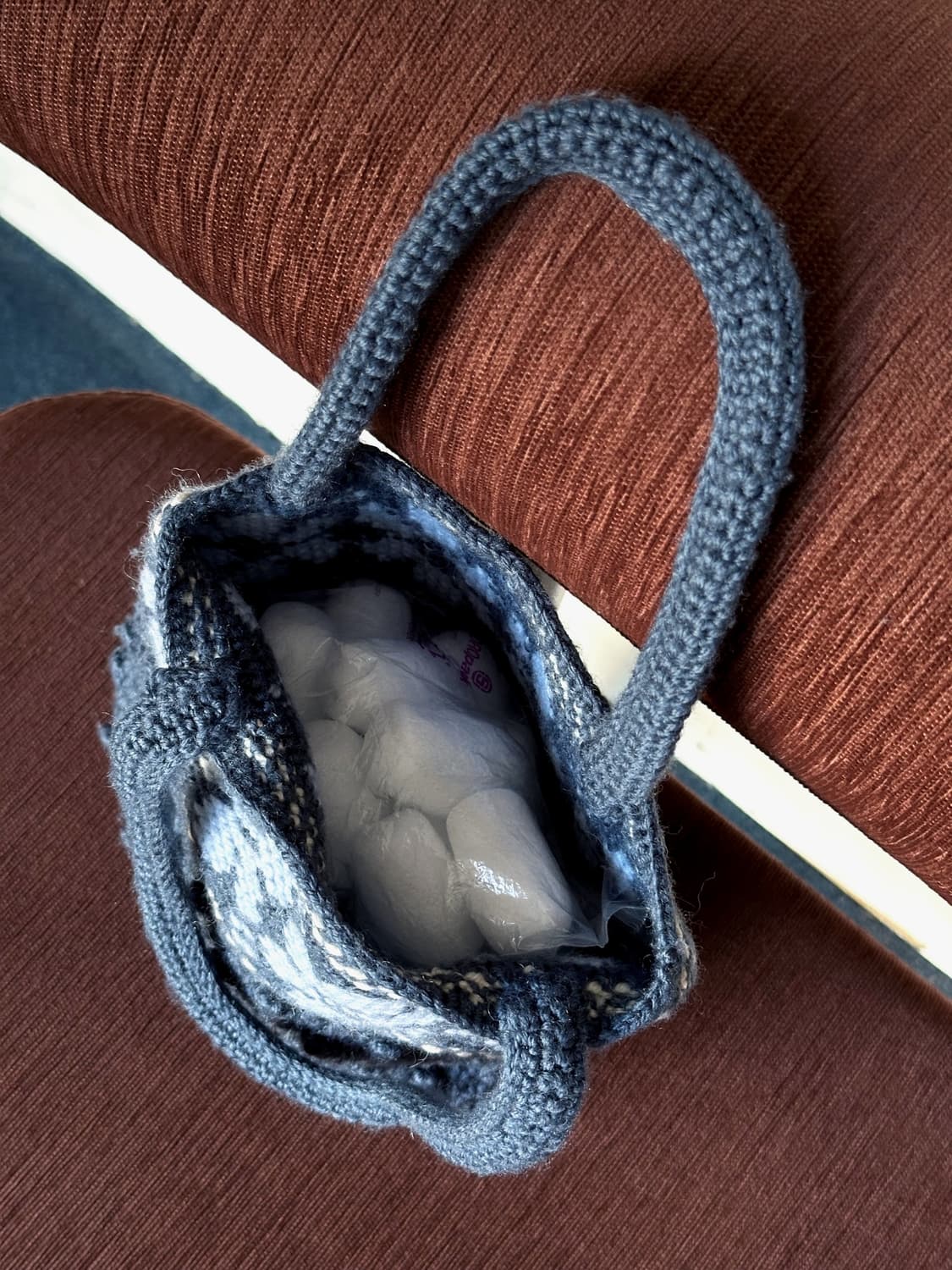 Design pattern knit mini tote bag 상품이미지4