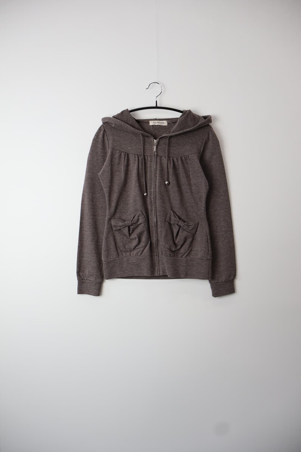 Jpn Brown Ribbon-Pocket Zip-Up Hoodie 상품이미지4