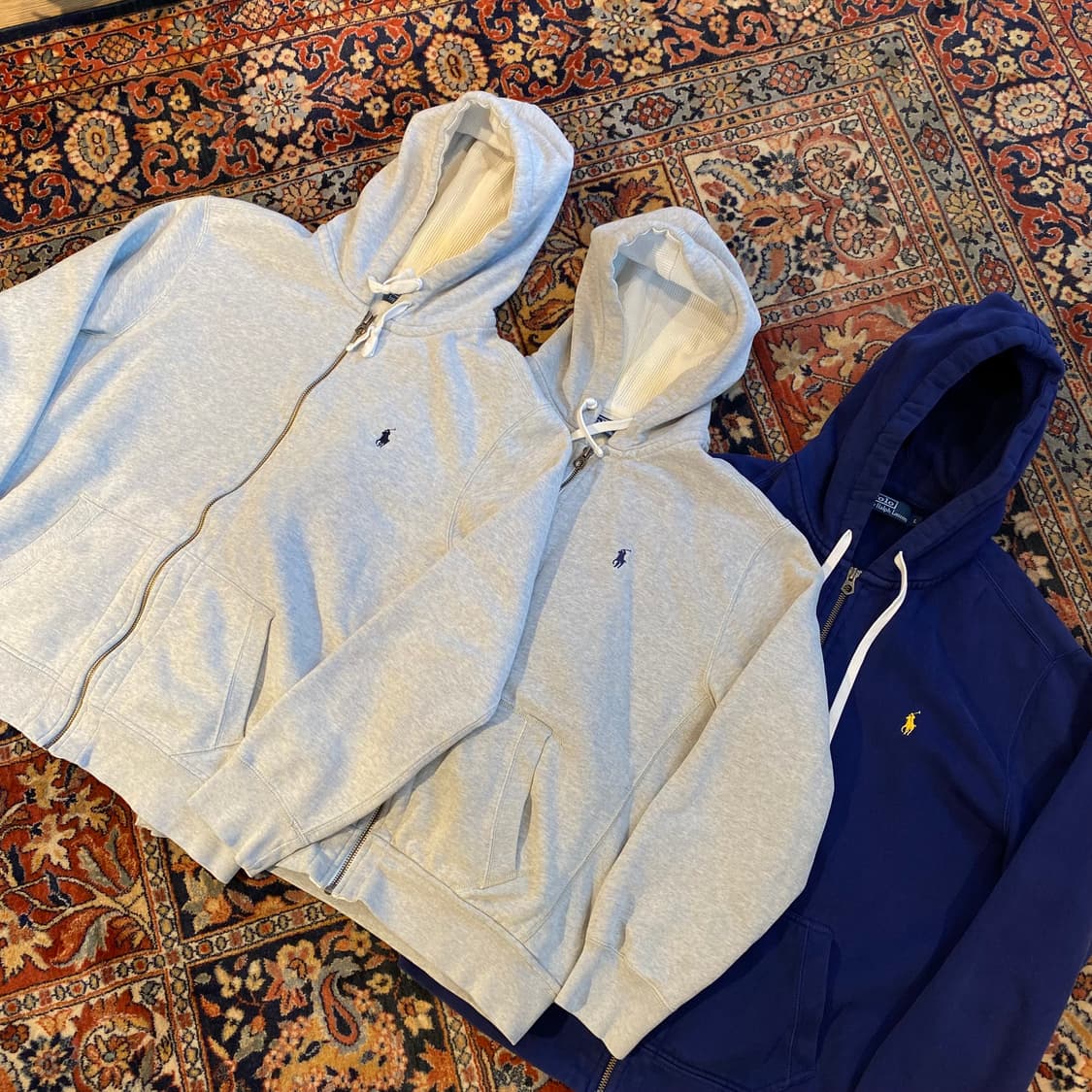 🌊Polo thermal hoodie grey-navypony XL 상품이미지8