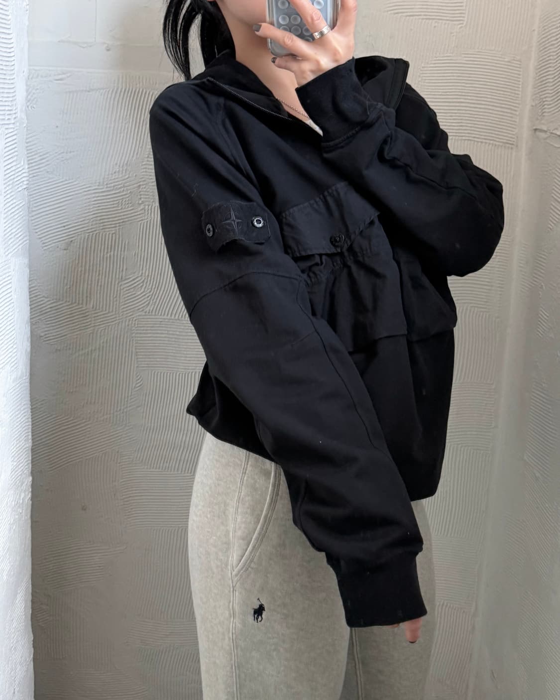 Stone-Island 스톤 아일랜드 고스트와펜 블랙컬러 투포켓 아노락  상품이미지9