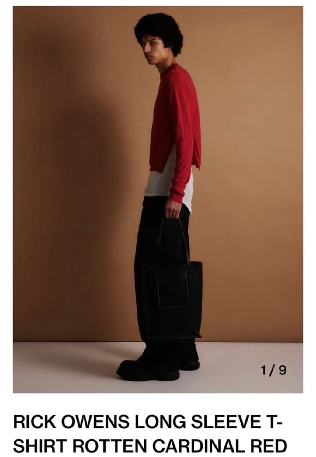 릭오웬스 레드 슬릿 니트 M 상품이미지1