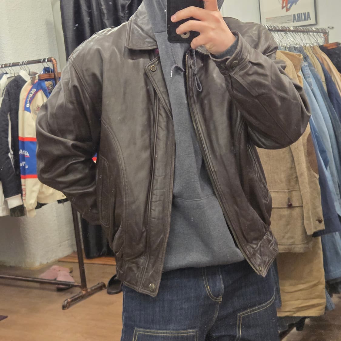 양가죽 자켓 a2 스타일 자켓 다크브라운  상품이미지8