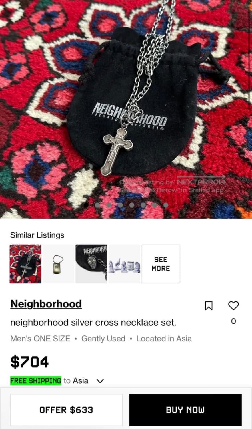 Neighborhood silver cross necklace 상품이미지4