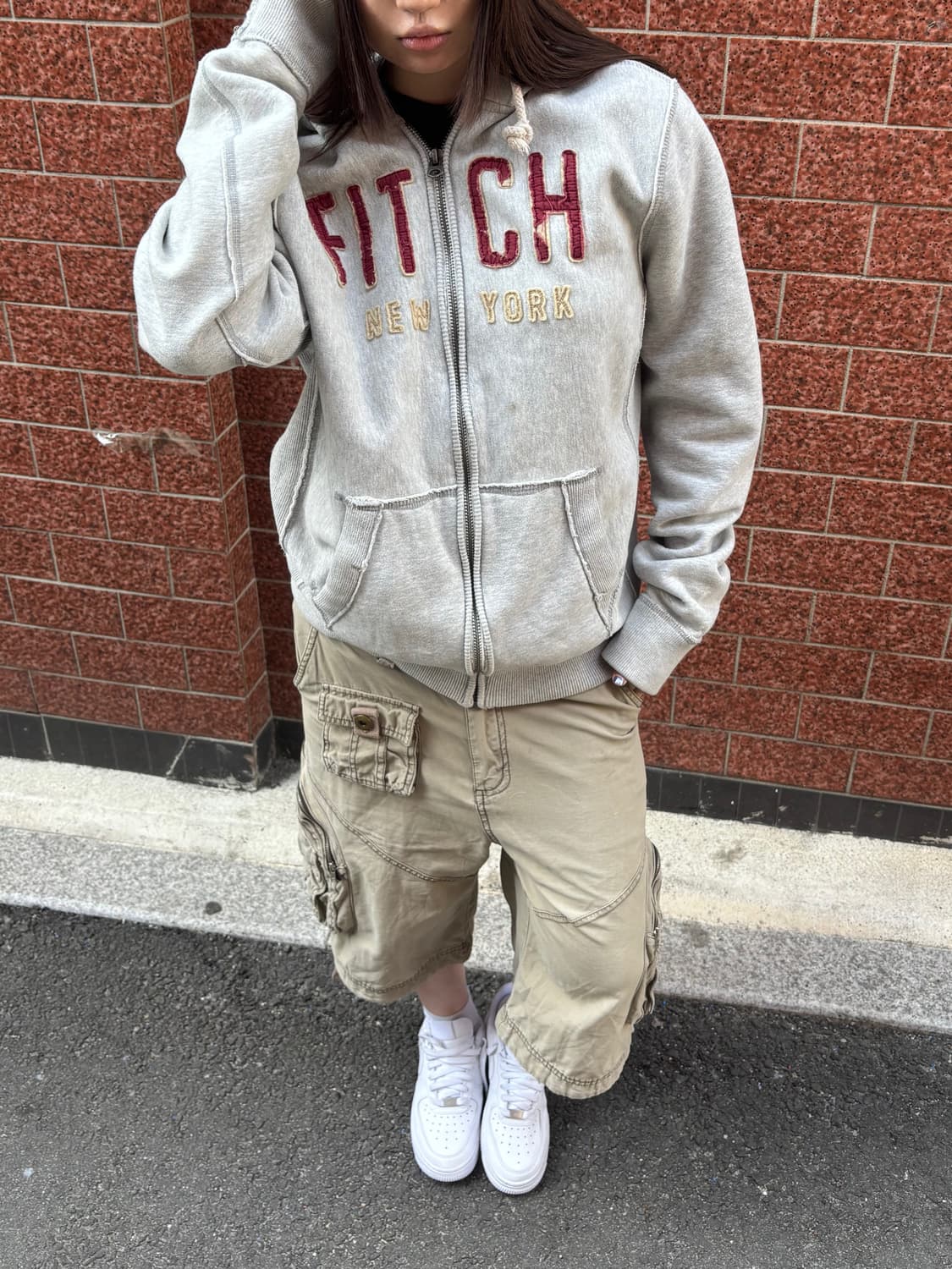 Abercrombie 뉴욕 로고 후드집업 상품이미지1