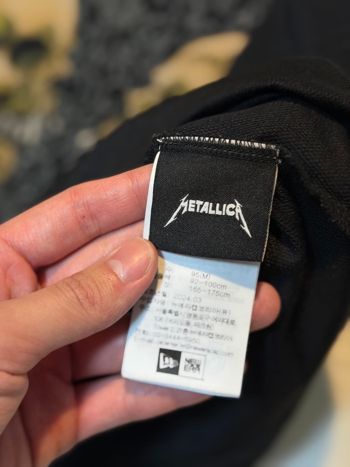 뉴에라 X 메탈리카 한정판 티셔츠 블랙 상품이미지4