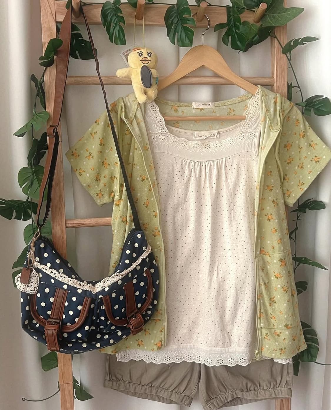 {vintage} 도트 나시&잔꽃 반팔 후집set ♡̷⁺₊˚✧  상품이미지1