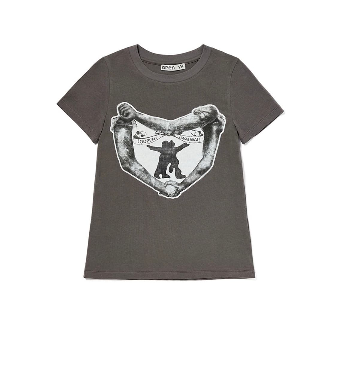 Open yy HUG&HEART T-SHIRT, CHARCOAL 상품이미지2