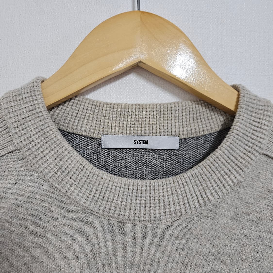 95 SYSTEM 시스템옴므 아이보리 컬러 블록 니트 상품이미지3