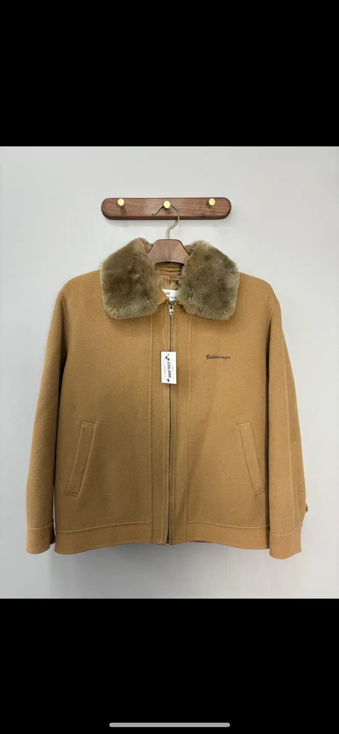 발렌시아가 퍼 카라 숏 해링턴 브라운자켓 H1801 상품이미지2