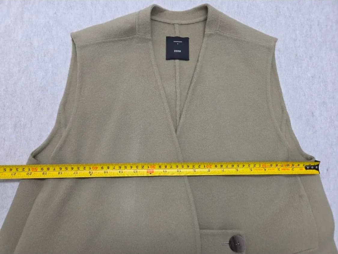 여성 66size 시스템 캐시미어 울 혼방 롱조끼 코트 상품이미지7