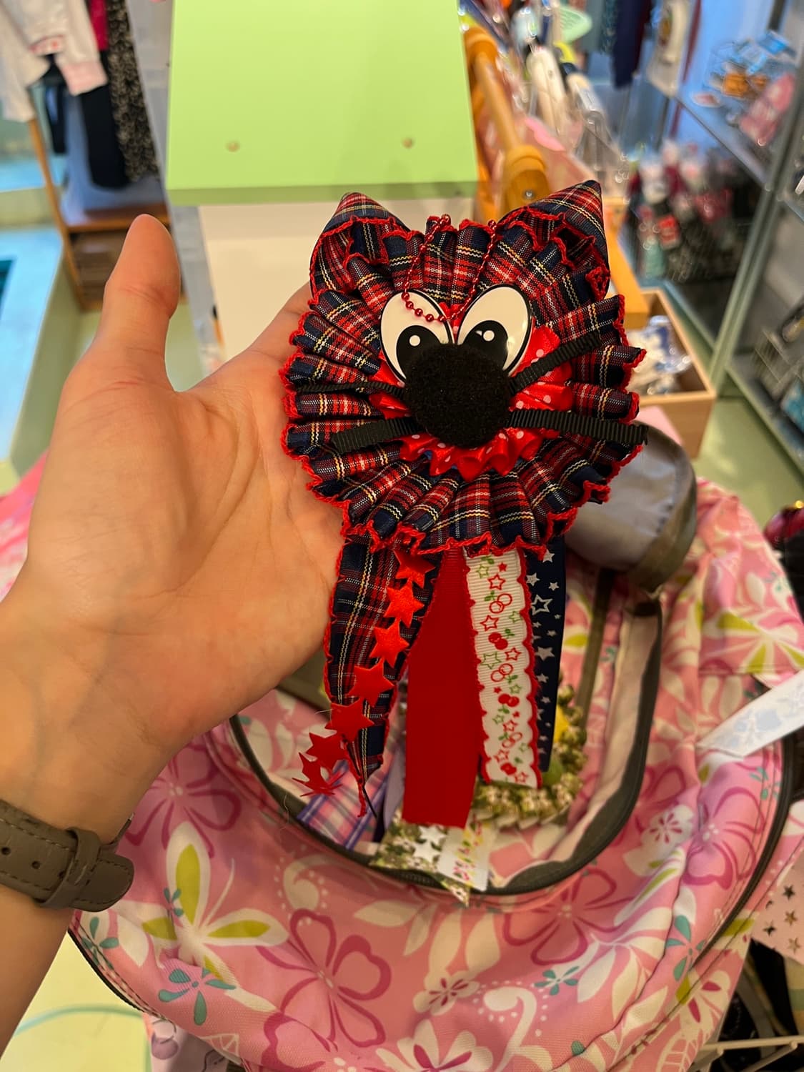 네이비 체크 냥이 로제트 키링🐱 상품이미지6