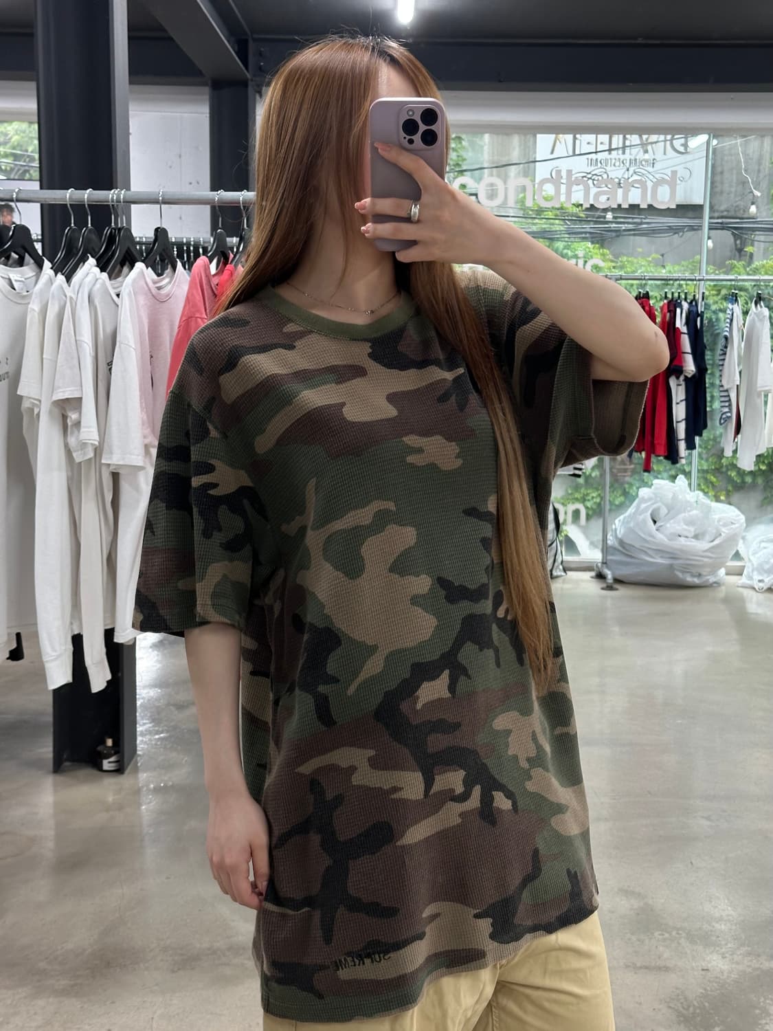 슈프림 17SS 써멀 와플 카모 반팔티 상품이미지1
