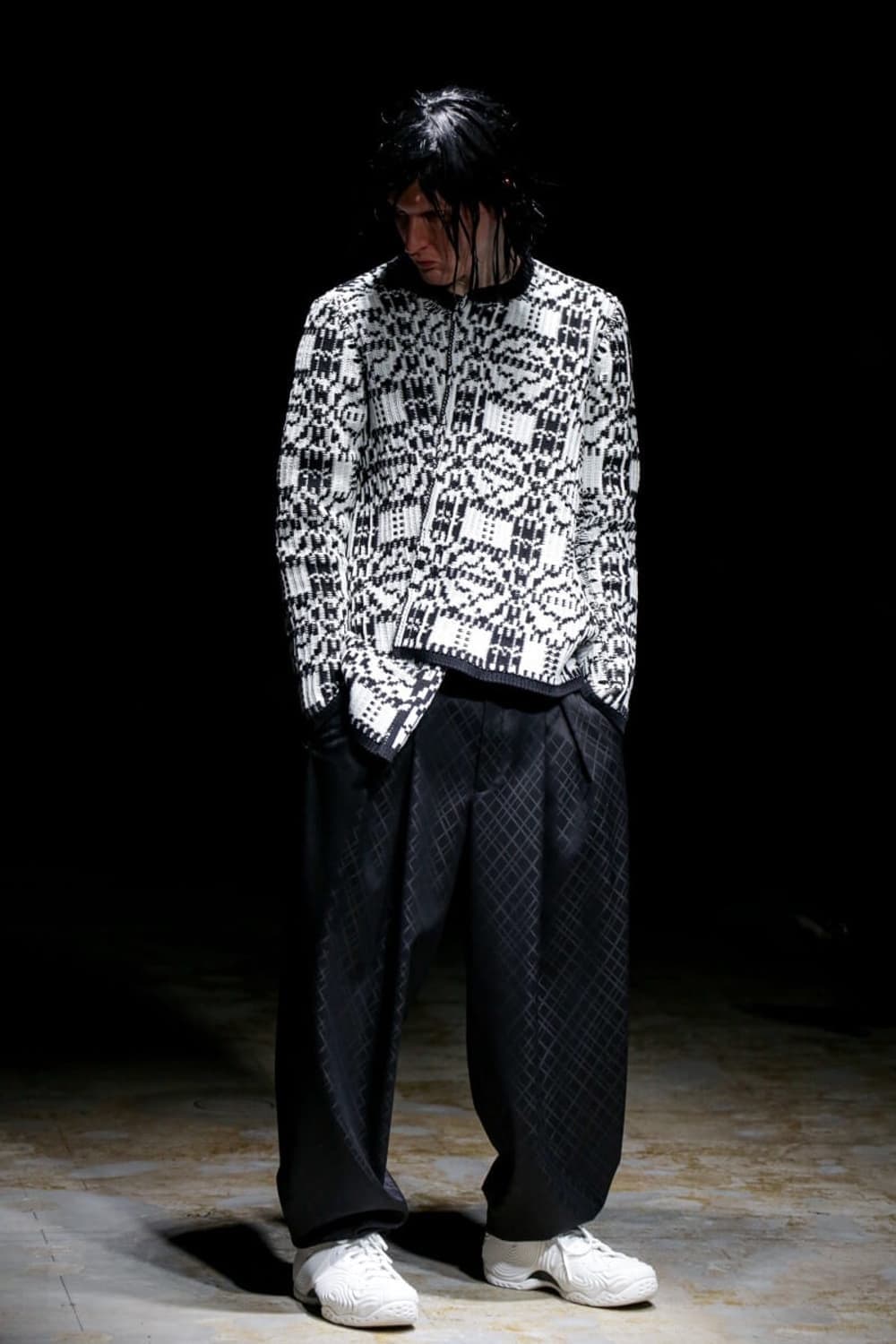 21aw 꼼데가르송 옴므플러스 기하학패턴 벌룬팬츠 m 상품이미지1