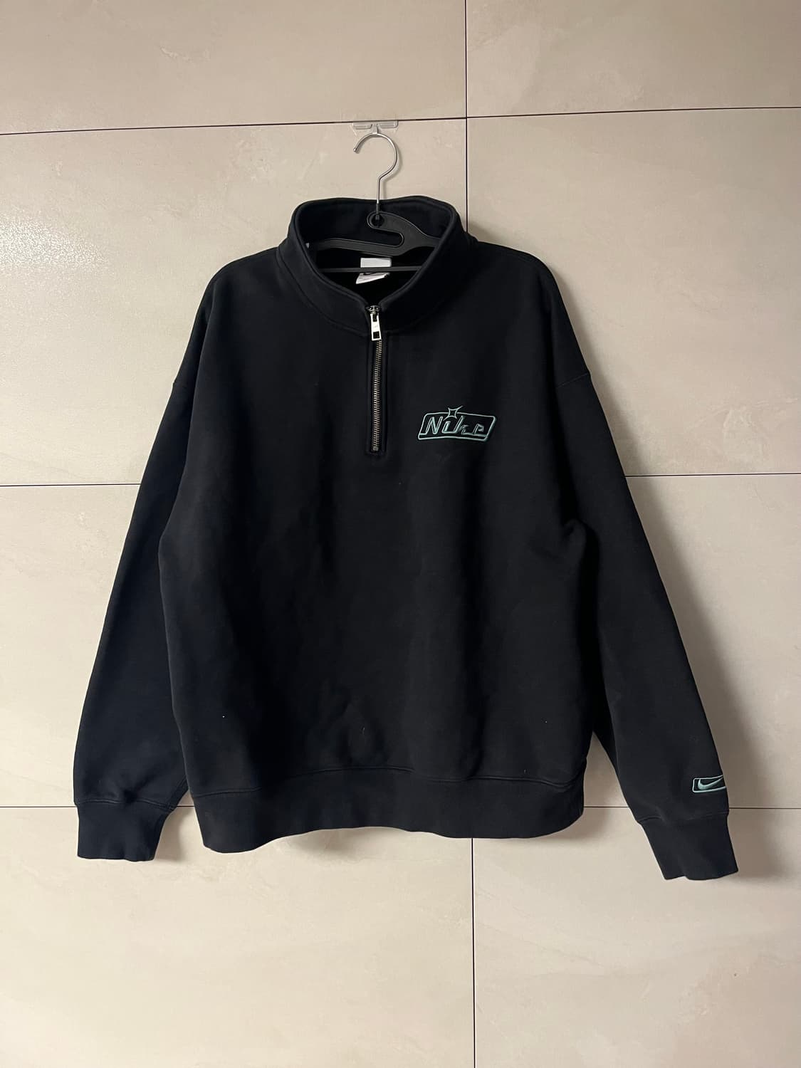 나이키 쿼터집 하프집업 맨투맨 블랙 [XL]  상품이미지3