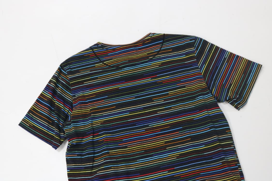 폴스미스 Paul Smith 멀티 컬러 호리존탈 스트라이프 반팔 티셔츠 상품이미지7
