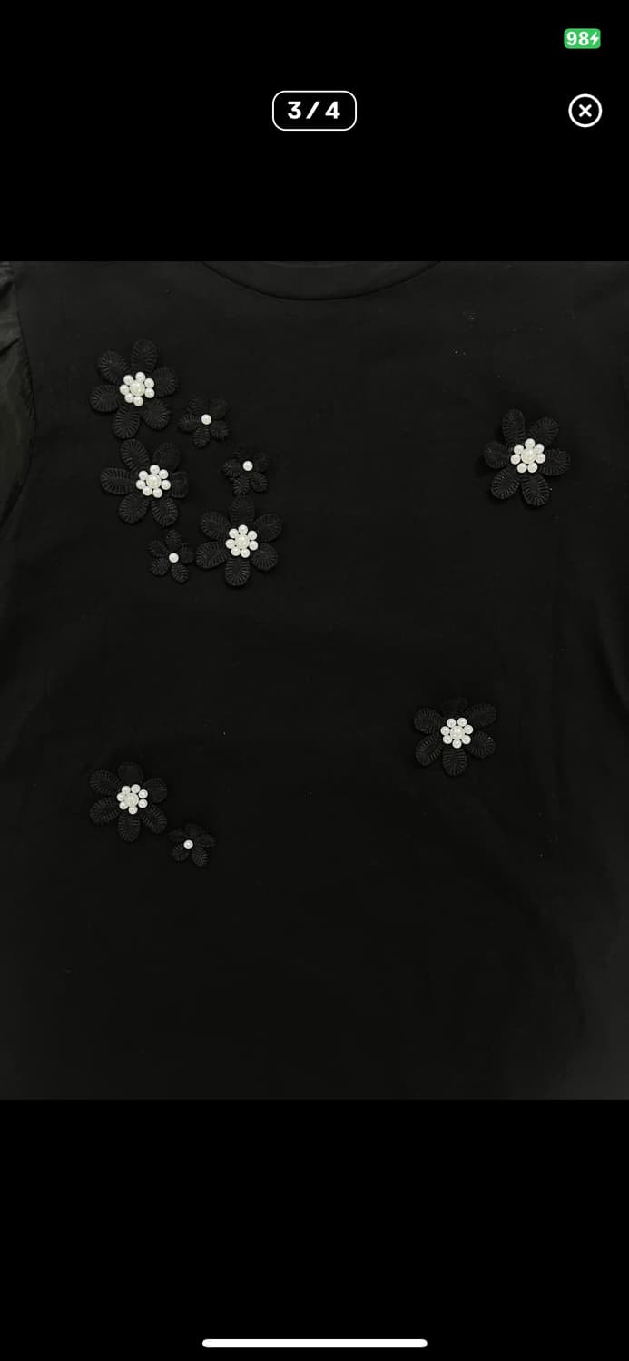 platinumtreasure 블랙 플라워 티셔츠 상품이미지3