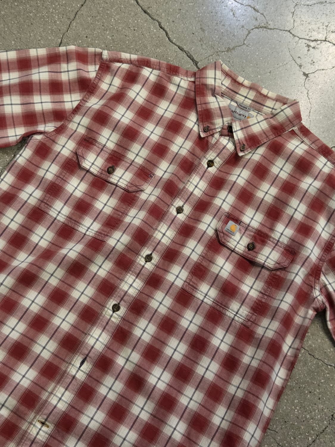 Carhartt 칼하트 레드체크 반팔셔츠 상품이미지1