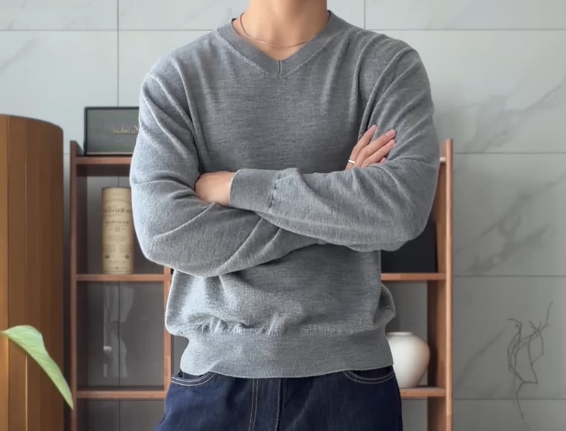 다이브인 울 브이넥 1사이즈 상품이미지2