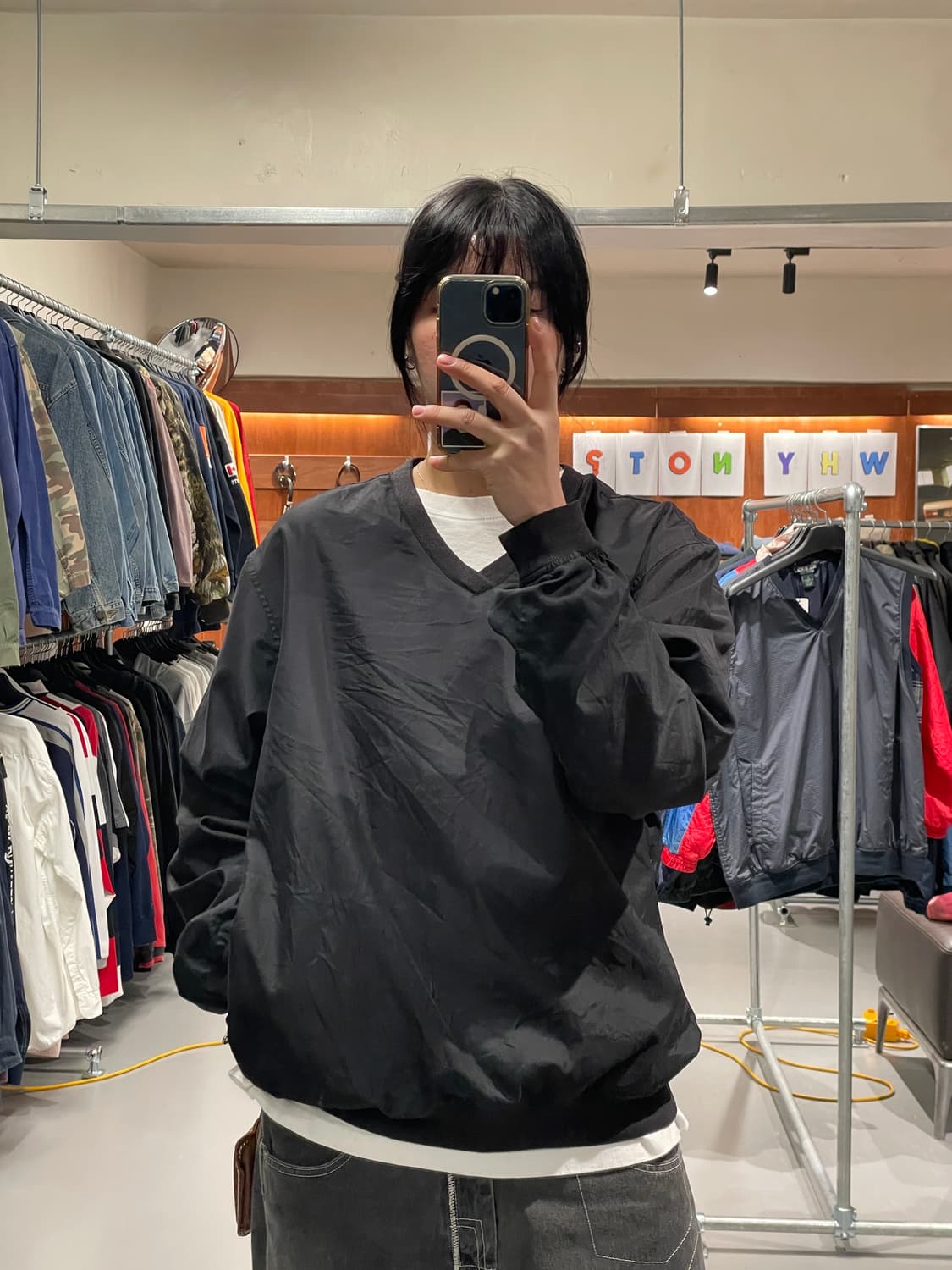 IZOD 빈티지 바람막이 웜업(블랙)   상품이미지1