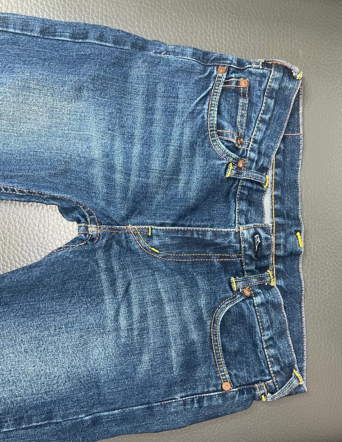 에비수 evisu 핑크 하트 자수 데님 진청바지 부츠컷 팬츠 y2k 갸루 상품이미지3