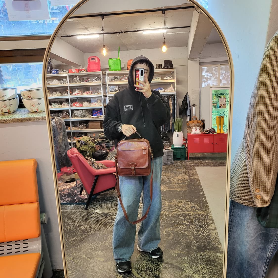 몽삭 올 레더 크로스백 상품이미지2