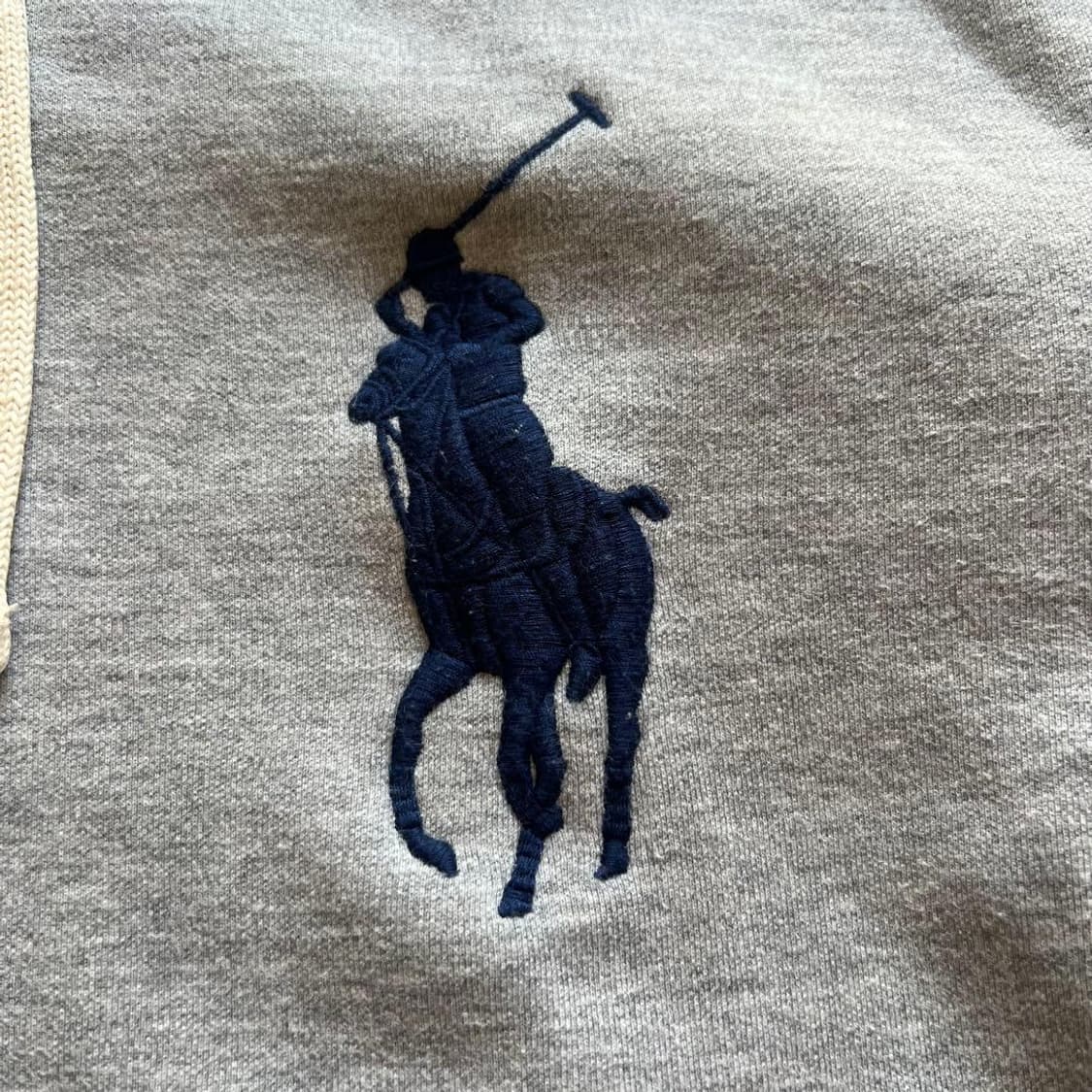 폴로 랄프 로렌 빅포니 USA 성조기 패치 기모 후드 집업 그레이 상품이미지4