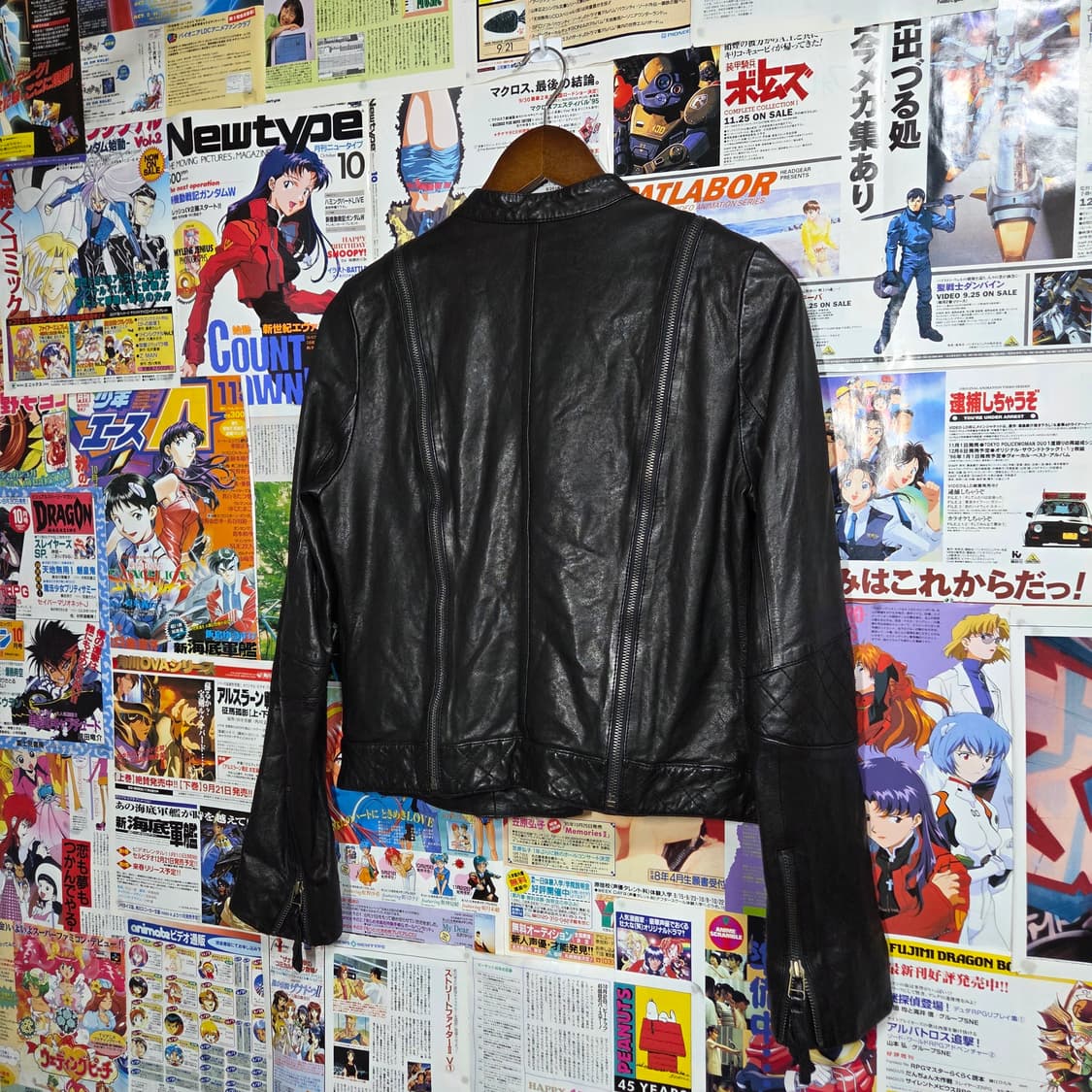 빈티지 블랙 락시크 펑크 양가죽 라이더 자켓 상품이미지5