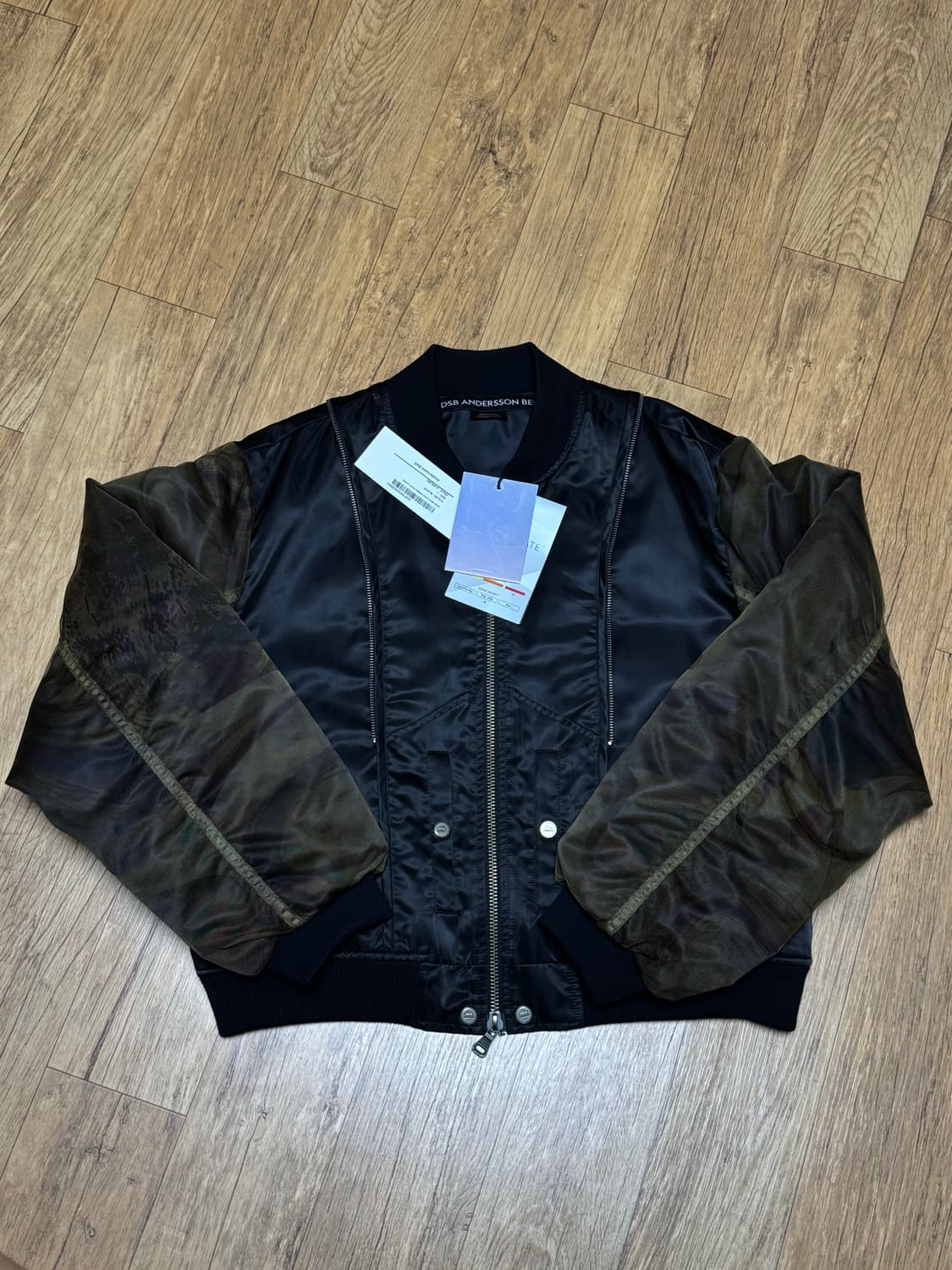 앤더슨벨 메쉬 슬리브 봄버자켓 블랙 L사이즈 상품이미지1