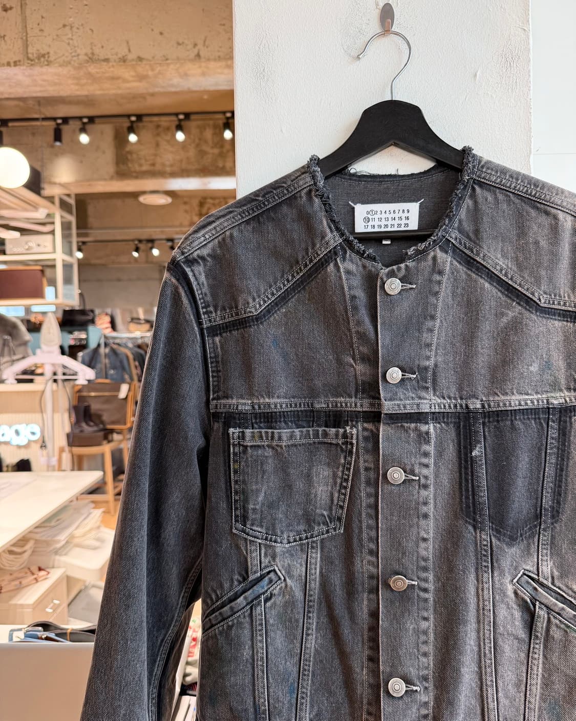 메종 마르지엘라 데님 페인팅 카라리스 자켓 상품이미지4