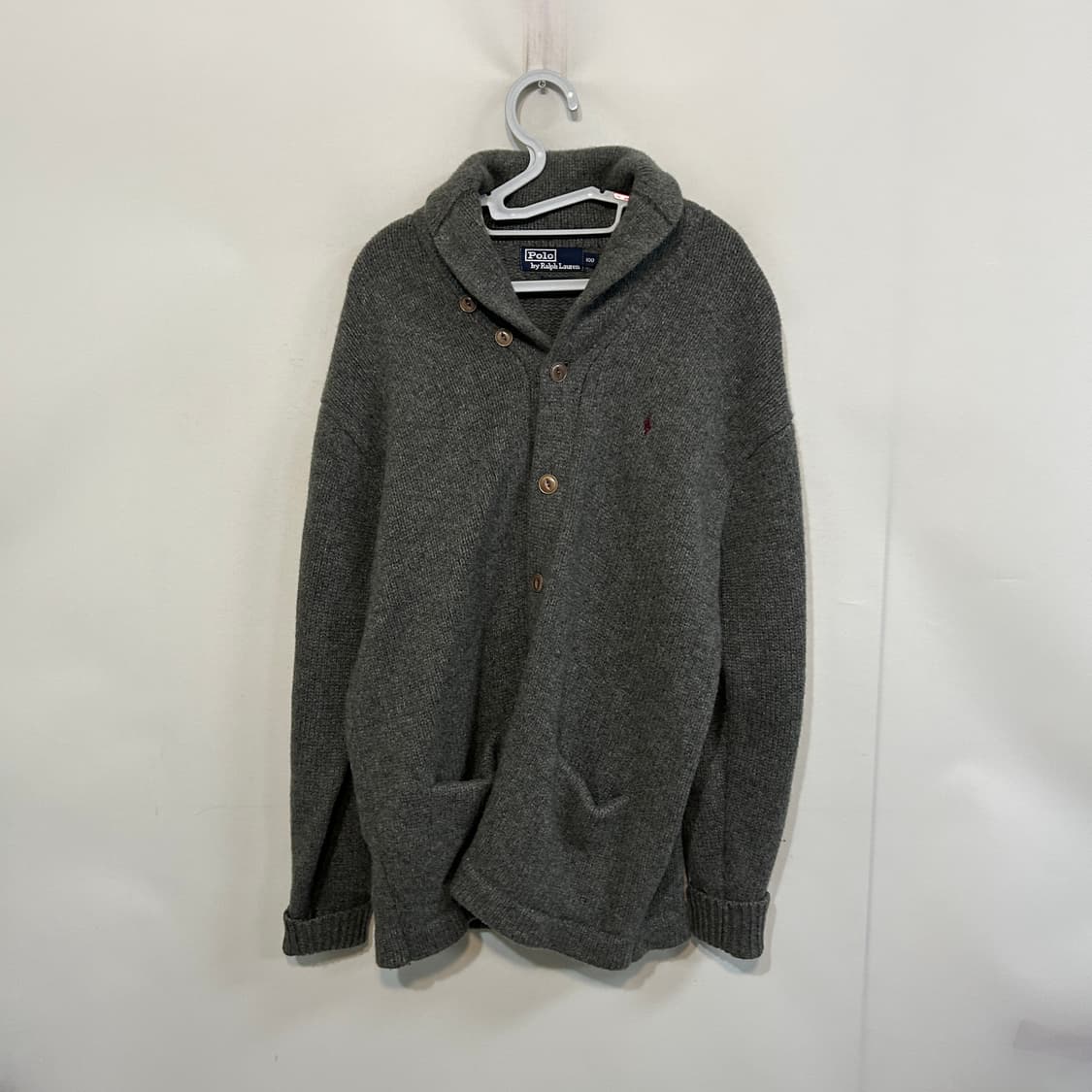 90s 폴로 랄프로렌 숄카라 가디건 100 그레이 상품이미지1