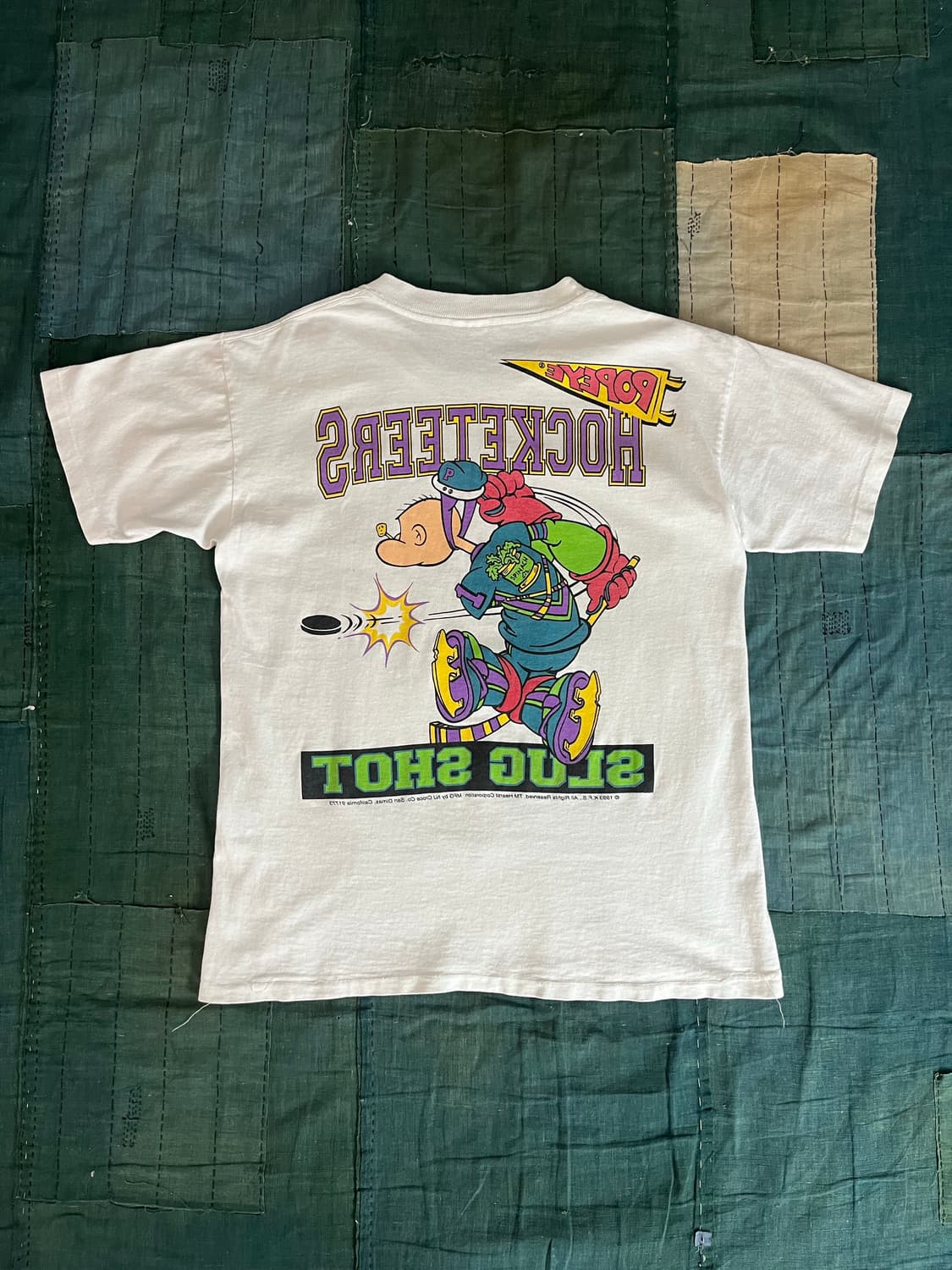 90s USA Murina 빈티지 뽀빠이 하키 싱글스티치 티셔츠 상품이미지2