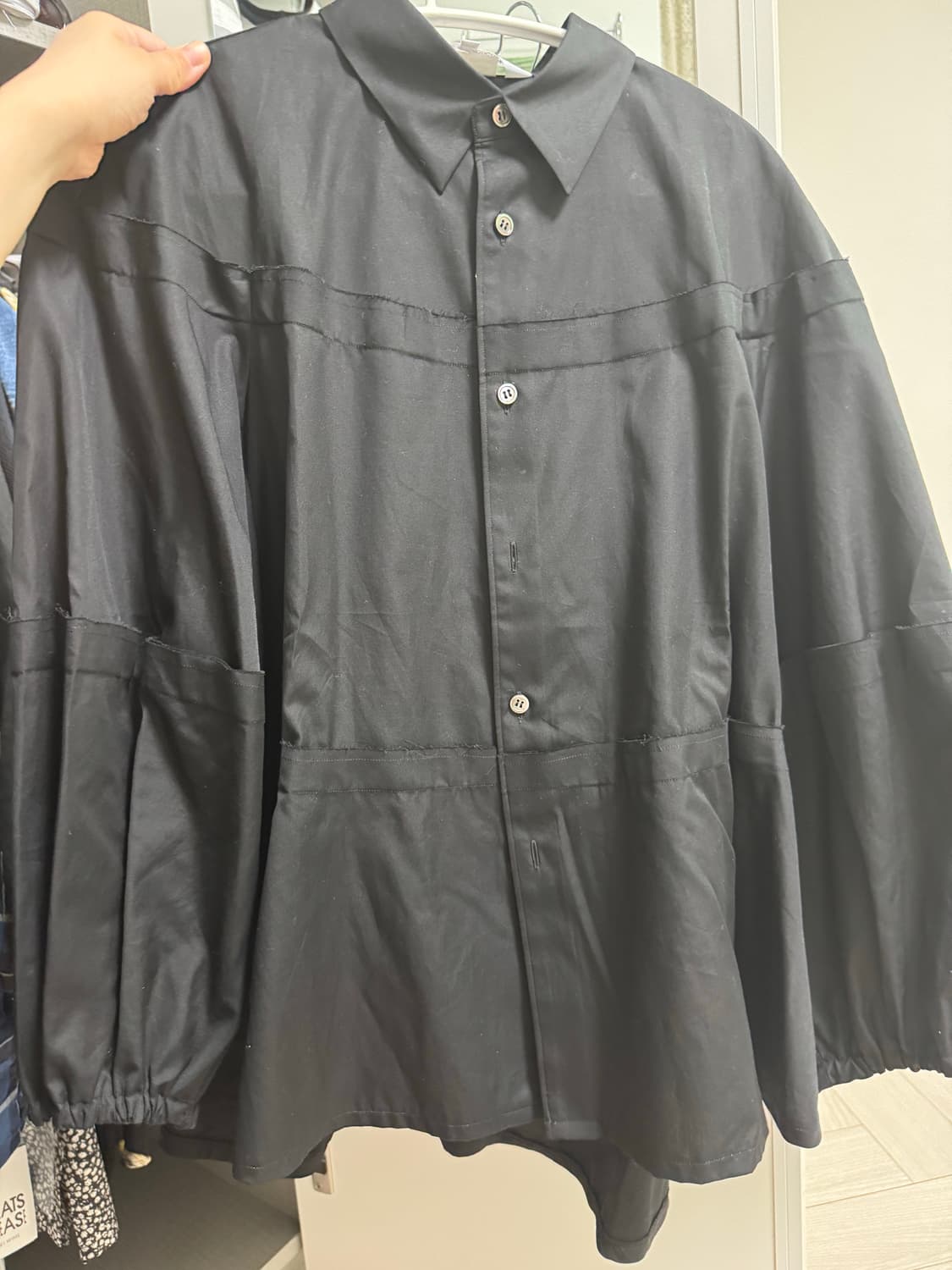 꼼데가르송 Cotton Cutting Detail Shirt Black 상품이미지1
