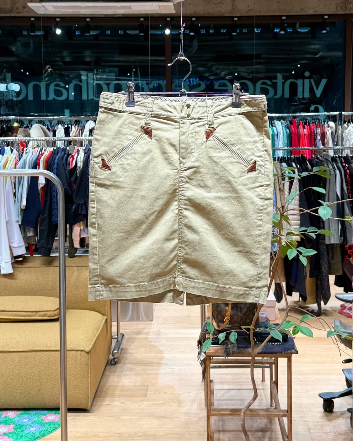 폴로 진스 컴퍼니 베이지 미니스커트  상품이미지1